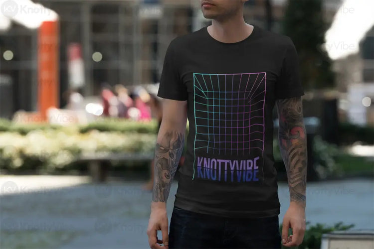 Knotty Vibe Unisex Heavy Cotton Tee | Retro Graphic Tee for Casual Wear Gift for Music Lovers Graphic Tee for Parties