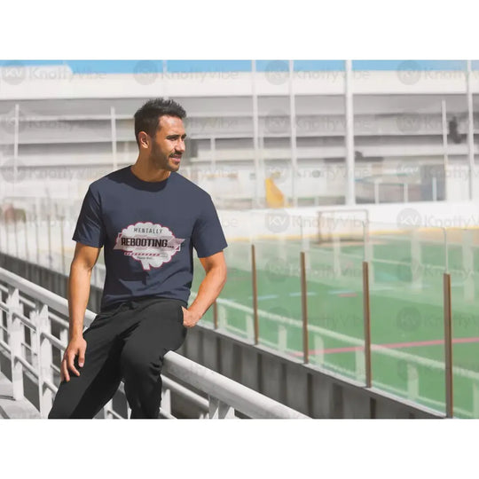 Mentally Rebooting Unisex Oversized Boxy Tee Funny Graphic Tee Relaxed Fit Shirt Casual Wear Gift for Friends Self-Care