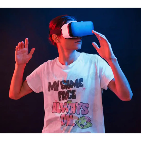 My Game Face Unisex Oversized Boxy Tee Fun Graphic Tee Gamer T-Shirt Casual Lounge Wear Stylish Everyday Top T-Shirt