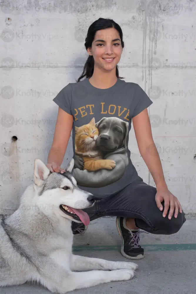 Pet Love Unisex T-Shirt | Cute Animal Lover Gift Pet Parent Apparel Cozy Casual Wear Birthday Present Dog Cat Lovers