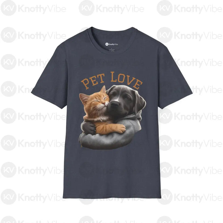 Pet Love Unisex T-Shirt | Cute Animal Lover Gift Pet Parent Apparel Cozy Casual Wear Birthday Present Dog Cat Lovers