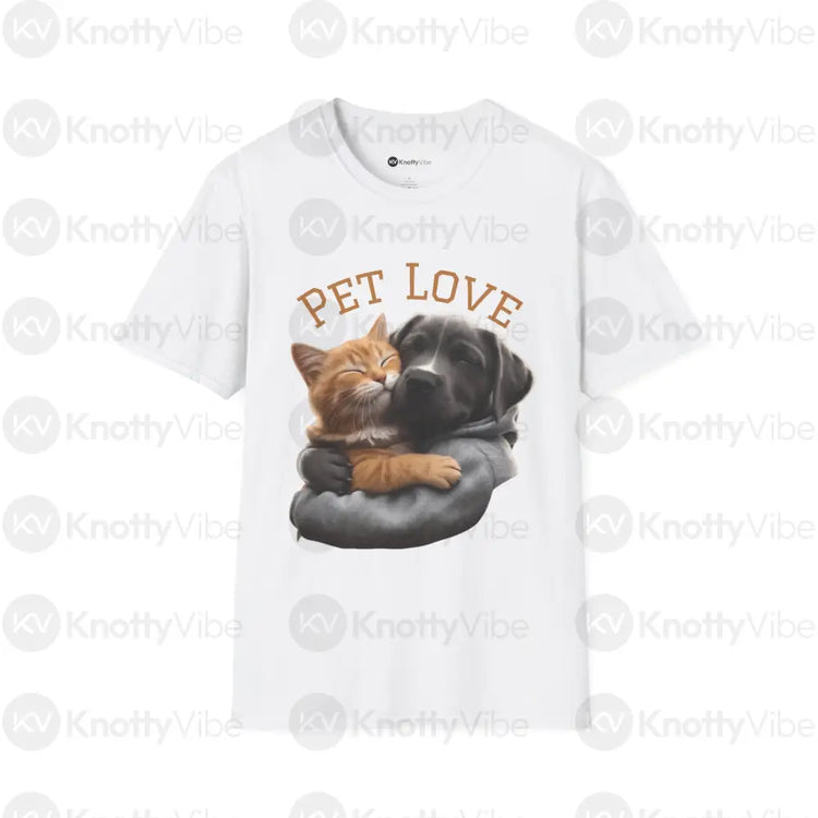 Pet Love Unisex T-Shirt | Cute Animal Lover Gift Pet Parent Apparel Cozy Casual Wear Birthday Present Dog Cat Lovers