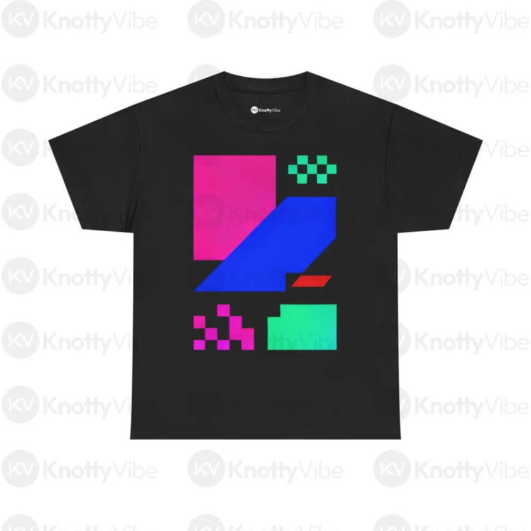 Retro Geometric Graphic Tee Unisex Heavy Cotton Tee Streetwear Fashion Perfect Gift for Artists Casual Outfit Summer