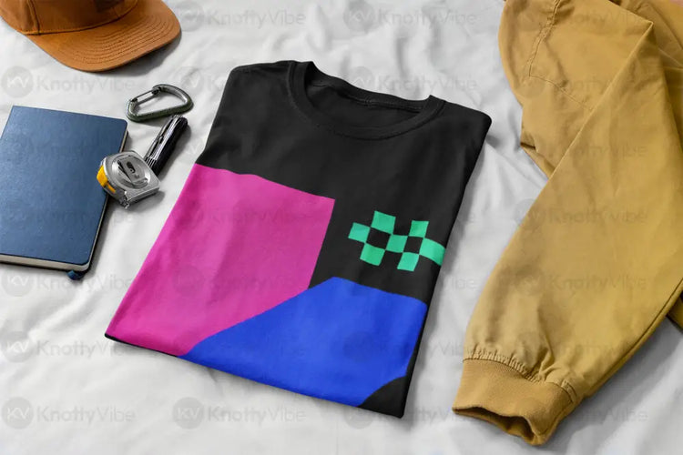 Retro Geometric Graphic Tee Unisex Heavy Cotton Tee Streetwear Fashion Perfect Gift for Artists Casual Outfit Summer