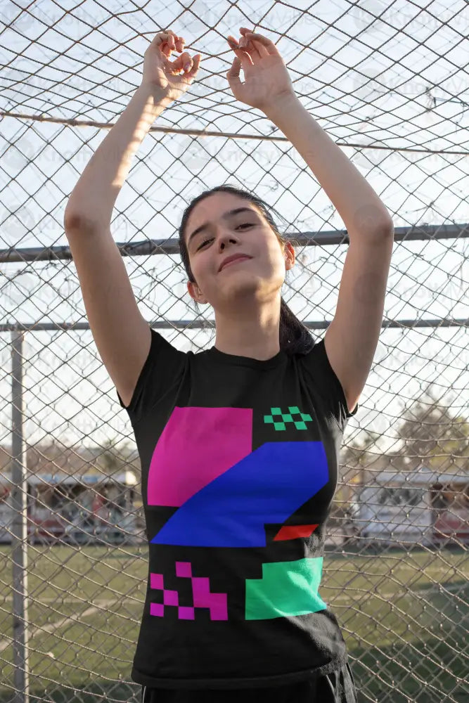 Retro Geometric Graphic Tee Unisex Heavy Cotton Tee Streetwear Fashion Perfect Gift for Artists Casual Outfit Summer