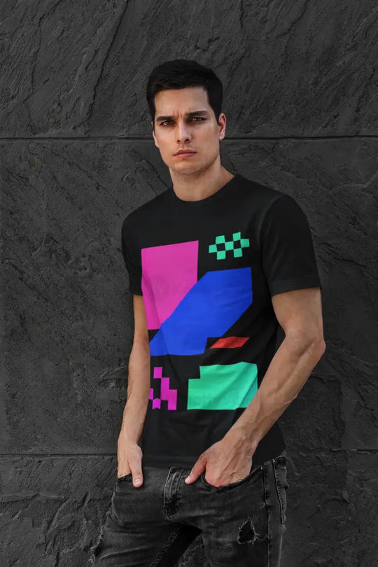 Retro Geometric Graphic Tee Unisex Heavy Cotton Tee Streetwear Fashion Perfect Gift for Artists Casual Outfit Summer