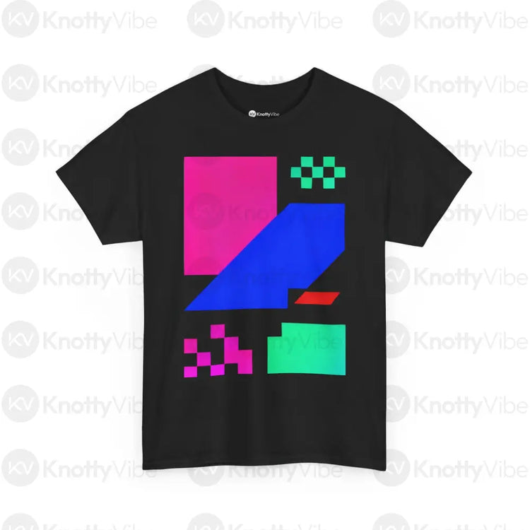Retro Geometric Graphic Tee Unisex Heavy Cotton Tee Streetwear Fashion Perfect Gift for Artists Casual Outfit Summer