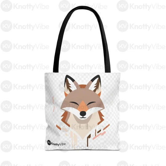 Stylish Fox and Abstract Waves Tote Bag Cute Animal Bag Trendy Eco-Friendly Shopping Bag Gift for Nature Lovers Beach