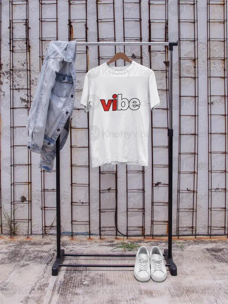 Unisex Boxy Tee with ’vibe’ Graphic Oversized Casual Top Cool Urban Apparel Streetwear Everyday Fashion Gift for
