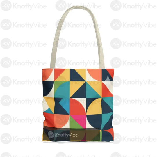 Vibrant Geometric Tote Bag - Eco-Friendly Shopping Bag Stylish Beach Bag Gift for Art Lovers Trendy Carry-All Daily Use