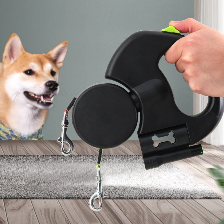 Glow Walk Dual Leash – Tangle-Free, Reflective & Smart ✨