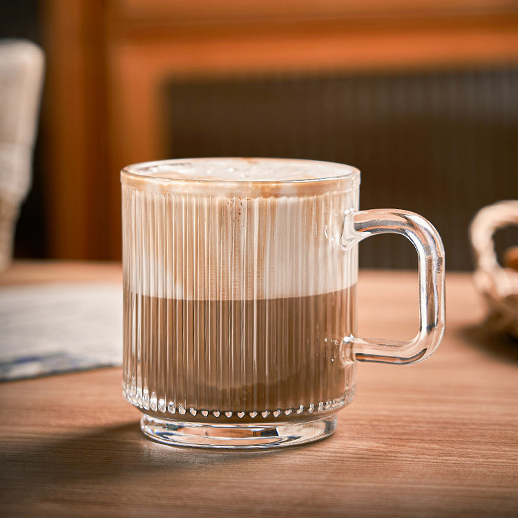 Simple Striped Glass Mug — Thick, Sturdy & Aesthetic ☕✨