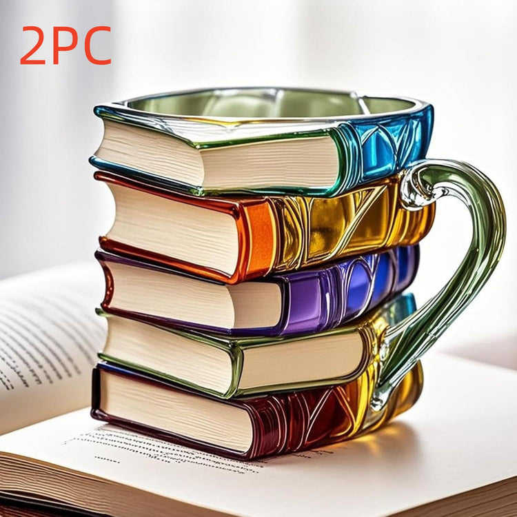 Resin Book Stack Coffee Cup ☕ | Aesthetic Bookish Vibes Mug