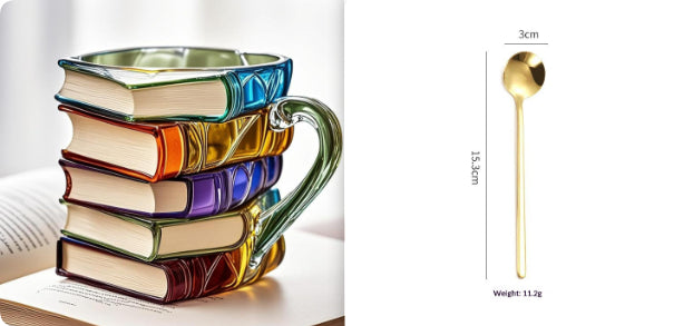 Resin Book Stack Coffee Cup ☕ | Aesthetic Bookish Vibes Mug