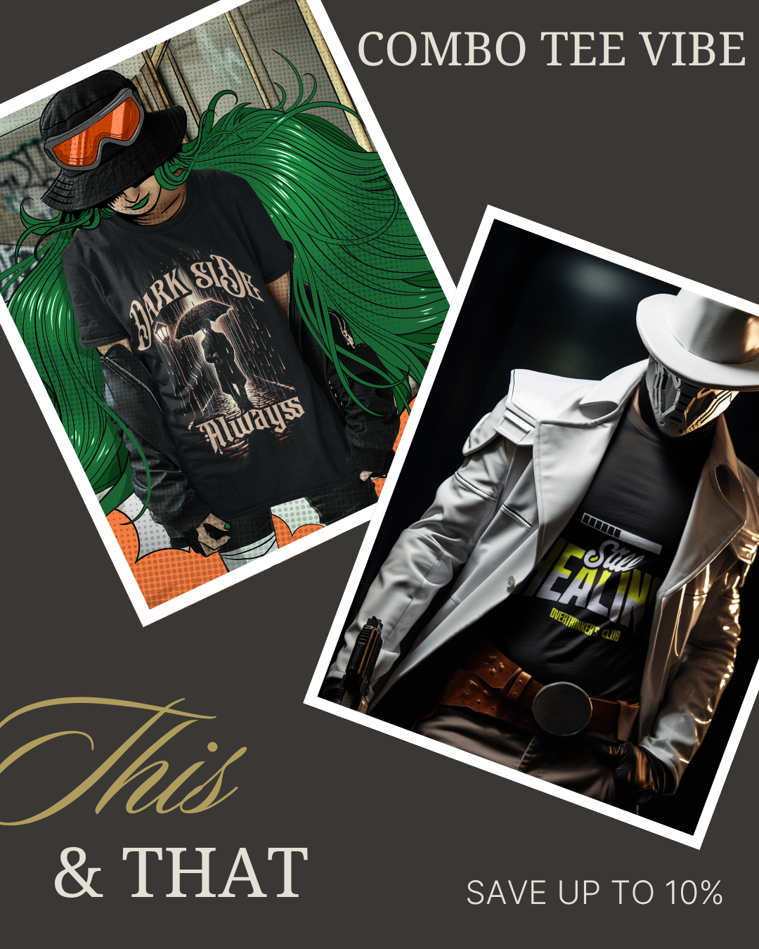 “Mind vs Mood 🧠🌑 | Healing + Dark Side Tee Set”