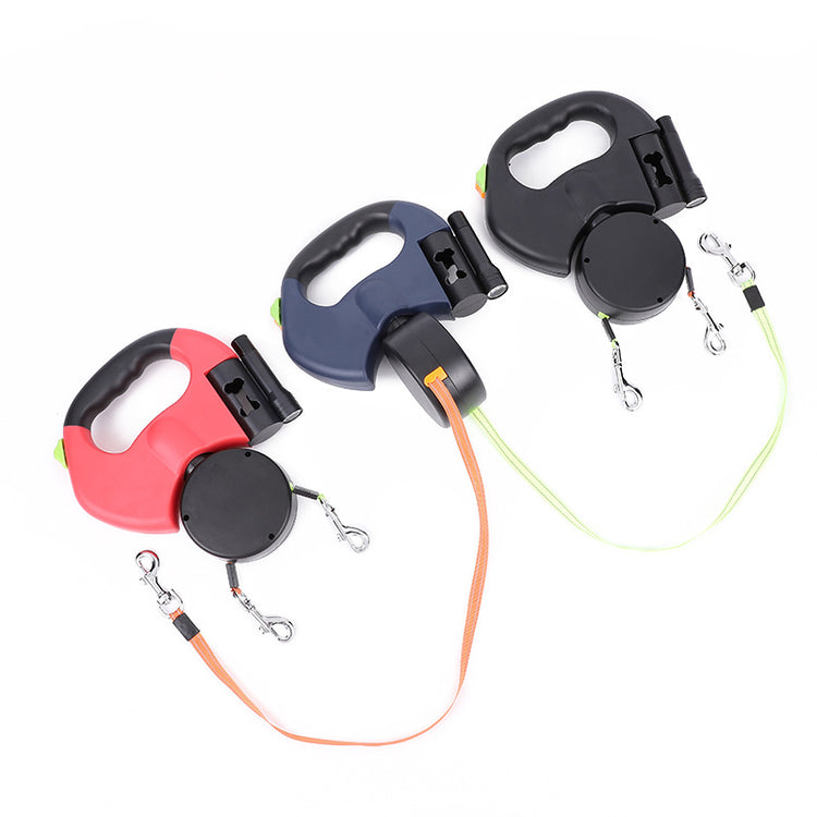 Glow Walk Dual Leash – Tangle-Free, Reflective & Smart ✨