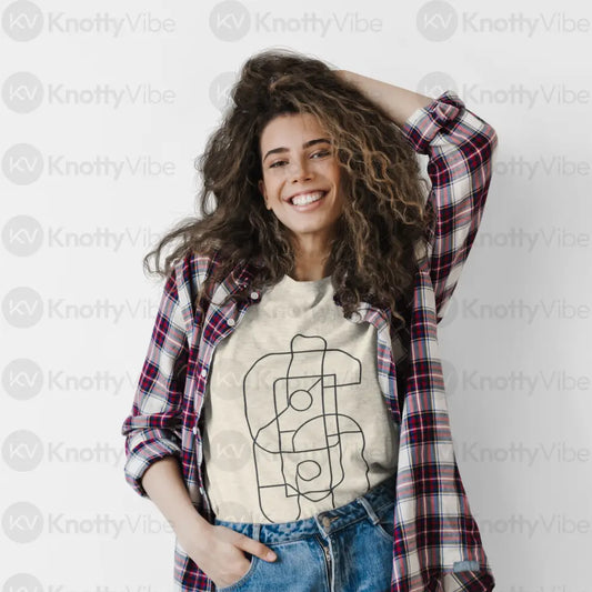 Abstract Geometric Unisex Heavy Cotton Tee Minimalist Graphic T-Shirt Casual Wear Gift Idea for Art Lovers Everyday