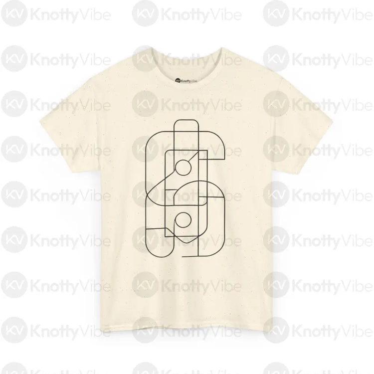 Abstract Geometric Unisex Heavy Cotton Tee Minimalist Graphic T-Shirt Casual Wear Gift Idea for Art Lovers Everyday