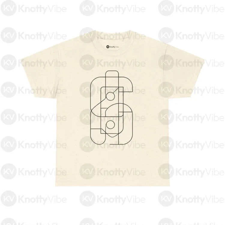 Abstract Geometric Unisex Heavy Cotton Tee Minimalist Graphic T-Shirt Casual Wear Gift Idea for Art Lovers Everyday