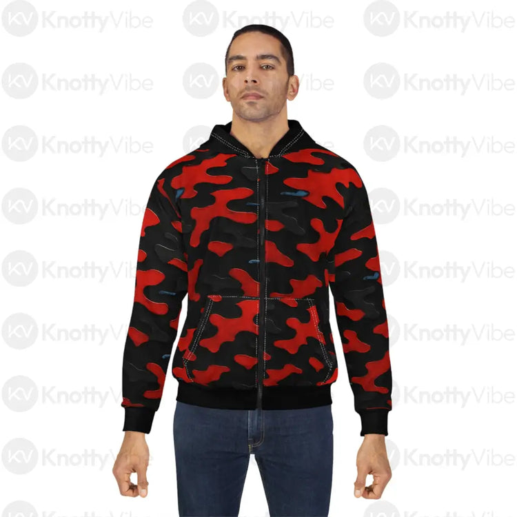 Bold Camo Unisex Zip Hoodie Streetwear Jacket Casual Layer Matching Outfit Outdoor Gear Perfect Gift for Adventurers