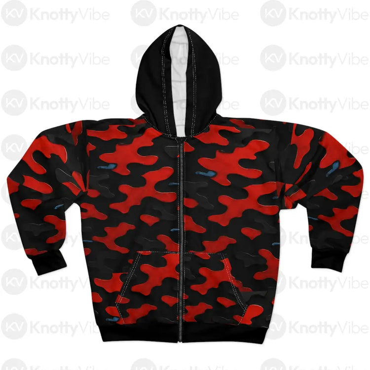 Bold Camo Unisex Zip Hoodie Streetwear Jacket Casual Layer Matching Outfit Outdoor Gear Perfect Gift for Adventurers XS