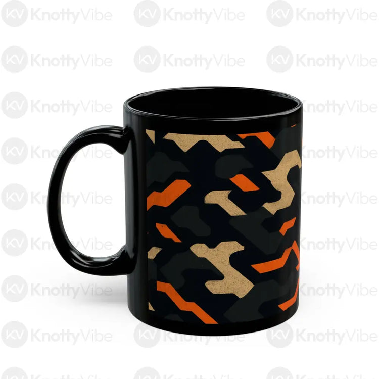 Camo Print Black Mug – Unique Coffee Cup Gift for Him Trendy Kitchen Decor Perfect for Birthdays Weekend Vibes 11oz Mug