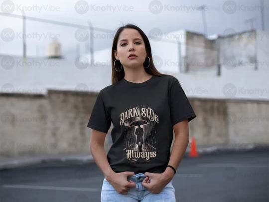 Dark Side Always Unisex Oversized Boxy Tee Grunge Style Shirt Comfy Casual Wear Gift for Her Fashion Tee T-Shirt