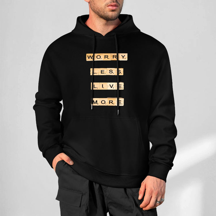 Worry Less Pocket Black Hoodie
