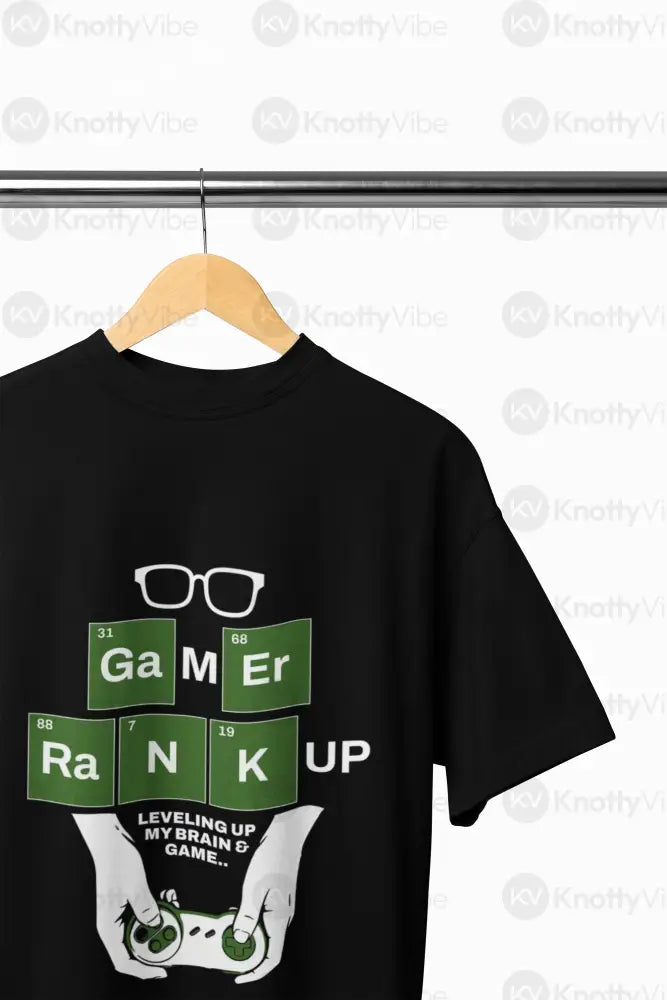 Gamer Rank Up Tee Unisex Boxy T-Shirt Casual Gamer Wear Gift for Gamers Geeky Apparel Level Up Style T-Shirt
