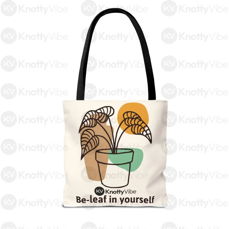Inspirational Tote Bag - Be-leaf in Yourself | Eco-Friendly Plant Lover Gift Trendy Shopping Bag Motivational Quote Bags
