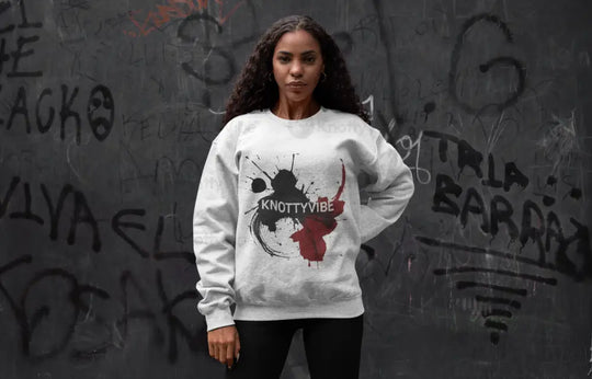 Knotty Vibe Crewneck Sweatshirt - Cozy Fashion Great for Casual Outings Gift for Art Lovers Ideal for Relaxing Evenings