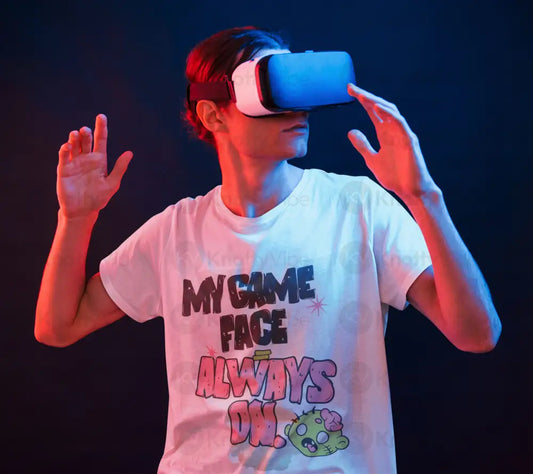 My Game Face Unisex Oversized Boxy Tee Fun Graphic Tee Gamer T-Shirt Casual Lounge Wear Stylish Everyday Top T-Shirt
