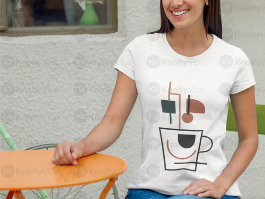 Playful Coffee Cup Tee - Unisex Heavy Cotton Tee Funny Coffee Shirt Casual Wear Gift for Coffee Lovers Daily Wear