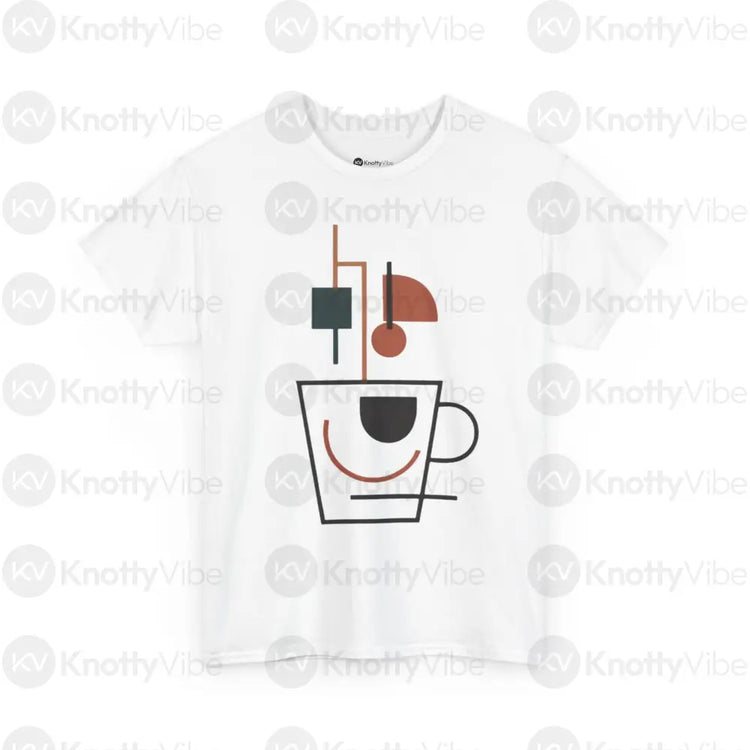 Playful Coffee Cup Tee - Unisex Heavy Cotton Tee Funny Coffee Shirt Casual Wear Gift for Coffee Lovers Daily Wear