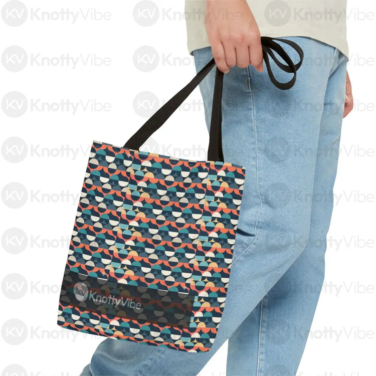 Stylish AOP Tote Bag with Colorful Geometric Design Eco-Friendly Shopper Beach Bag Gift for Her Trendy Handbag Everyday