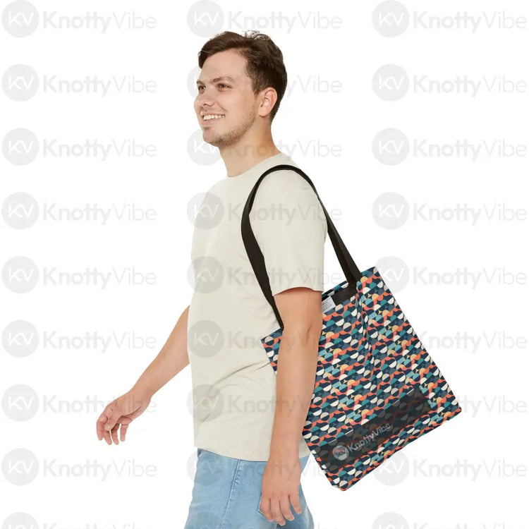 Stylish AOP Tote Bag with Colorful Geometric Design Eco-Friendly Shopper Beach Bag Gift for Her Trendy Handbag Everyday