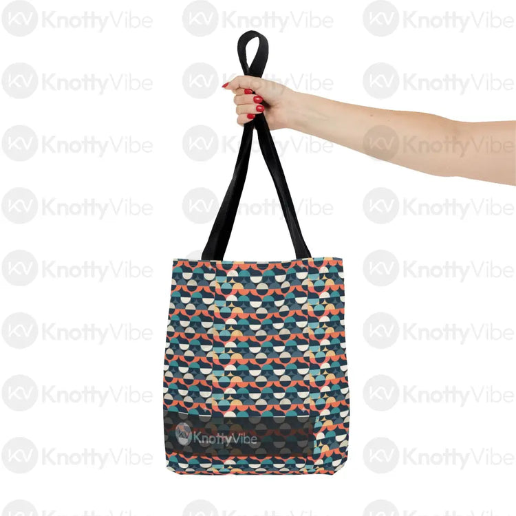 Stylish AOP Tote Bag with Colorful Geometric Design Eco-Friendly Shopper Beach Bag Gift for Her Trendy Handbag Everyday