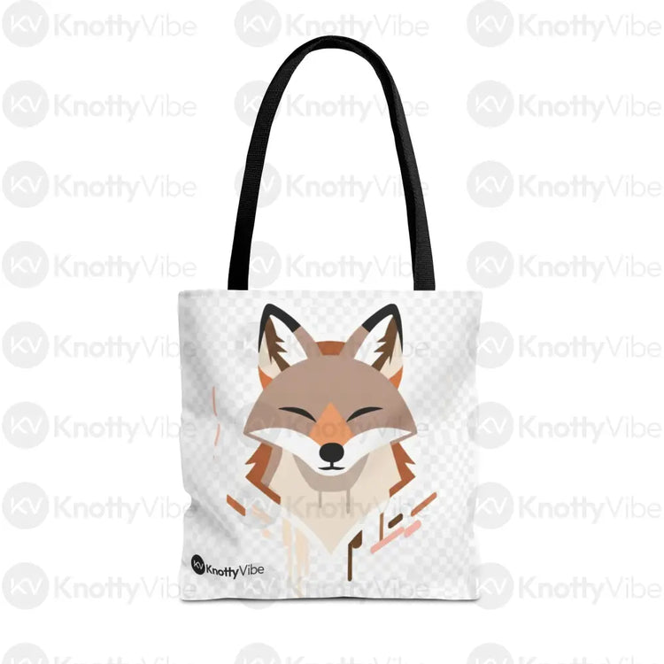 Stylish Fox and Abstract Waves Tote Bag Cute Animal Bag Trendy Eco-Friendly Shopping Bag Gift for Nature Lovers Beach