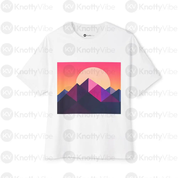 Sunset Mountain Unisex Oversized Tee - Trendy Graphic Tee Summer Fashion Gift for Nature Lovers Relaxed Fit Casual Wear