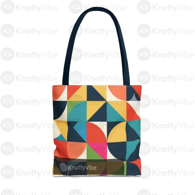 Vibrant Geometric Tote Bag - Eco-Friendly Shopping Bag Stylish Beach Bag Gift for Art Lovers Trendy Carry-All Daily Use