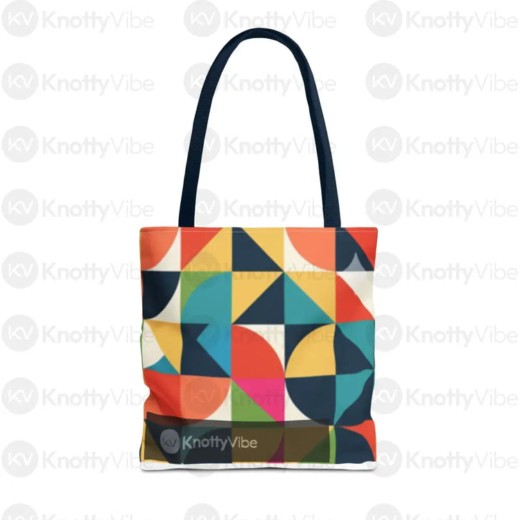 Vibrant Geometric Tote Bag - Eco-Friendly Shopping Bag Stylish Beach Bag Gift for Art Lovers Trendy Carry-All Daily Use