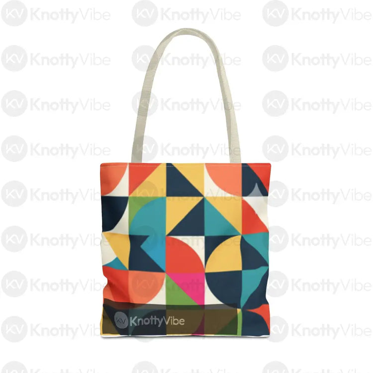 Vibrant Geometric Tote Bag - Eco-Friendly Shopping Bag Stylish Beach Bag Gift for Art Lovers Trendy Carry-All Daily Use