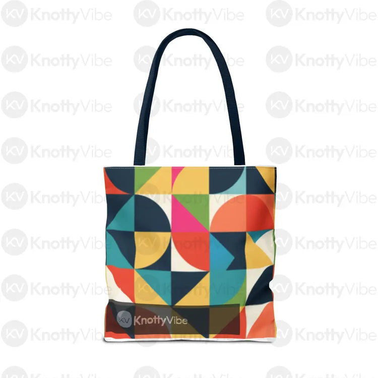 Vibrant Geometric Tote Bag - Eco-Friendly Shopping Bag Stylish Beach Bag Gift for Art Lovers Trendy Carry-All Daily Use