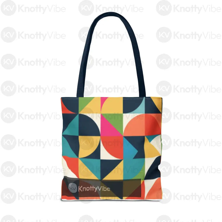 Vibrant Geometric Tote Bag - Eco-Friendly Shopping Bag Stylish Beach Bag Gift for Art Lovers Trendy Carry-All Daily Use