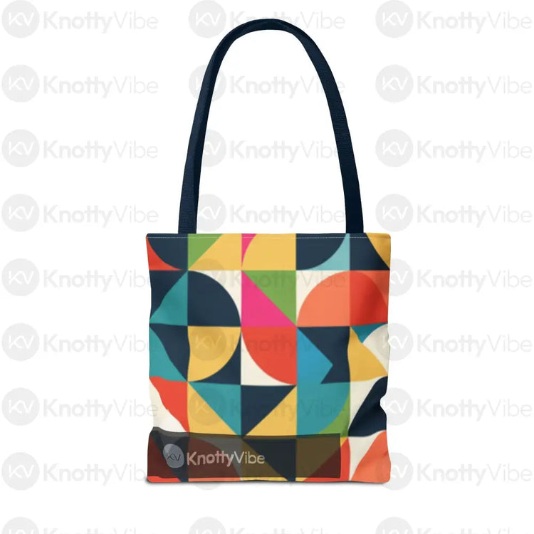 Vibrant Geometric Tote Bag - Eco-Friendly Shopping Bag Stylish Beach Bag Gift for Art Lovers Trendy Carry-All Daily Use