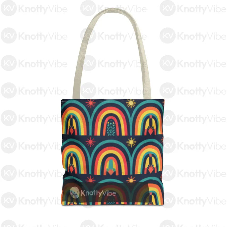 Vibrant Rainbow Tote Bag Eco-Friendly Shopping Pouch Boho Style Bag Weekend Getaway Tote Colorful Reusable Everyday Bag